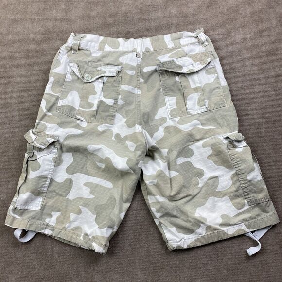 Southpole Camo Cargo Shorts Mens Size 30 Beige Ripstop Pockets Y2K - Picture 9 of 16